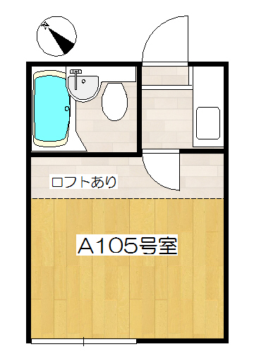 【間取り】小田急線JR横浜線町田駅の賃貸アパート:プラザ・ドゥ・デボンA105号室 【間取り】小田急線JR横浜線町田駅の賃貸アパート:プラザ・ドゥ・デボンA105号室