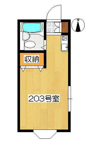 【間取り】小田急線生田駅の賃貸アパート:エフケイハイツ203号室 【間取り】小田急線生田駅の賃貸アパート:エフケイハイツ203号室