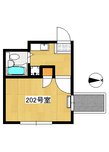 【間取り】小田急線ＪＲ横浜線町田駅の賃貸マンション：フレンドポート橋本202号室
