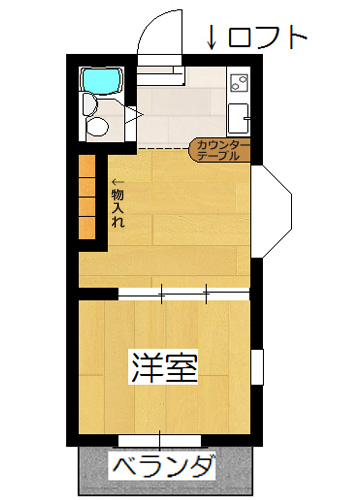 【間取り】小田急線生田駅の賃貸アパート：パレット南生田203号室