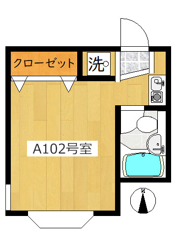 【間取り】小田急線読売ランド前駅の賃貸アパート:パレット西生田A102号室 【間取り】小田急線読売ランド前駅の賃貸アパート:パレット西生田A102号室