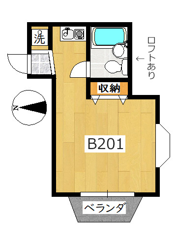 【間取り】小田急線読売ランド前駅の賃貸アパート:パレット西生田B201号室 【間取り】小田急線読売ランド前駅の賃貸アパート:パレット西生田B201号室