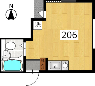 【間取り】小田急線JR横浜線町田駅の賃貸アパート:クイーンズガーデン中町206号室 【間取り】小田急線JR横浜線町田駅の賃貸アパート:クイーンズガーデン中町206号室