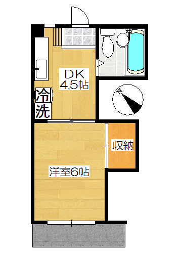 【間取り】小田急線生田駅の賃貸マンション:シルクハイツ102号室 【間取り】小田急線生田駅の賃貸マンション:シルクハイツ102号室